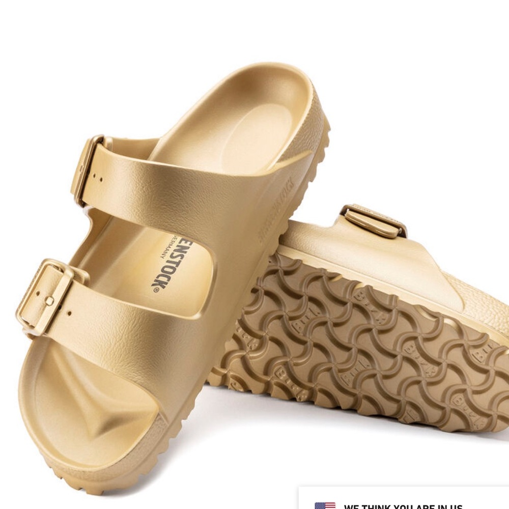 Birkenstock Arizona EVA Glamour Gold Sandals Sz 39